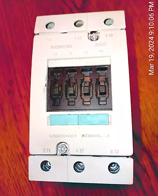 Buy 100 Amp Contactor, SIEMENS SIRIUS 3RT1044-1A..0 , 120 Volt Coil • 175$