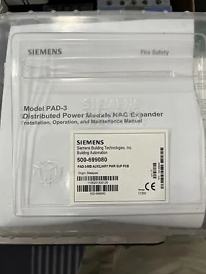 Buy Siemens PAD-3-MB Fire Alarm Auxiliary Power Supply Board (500-699080) • 1,250$