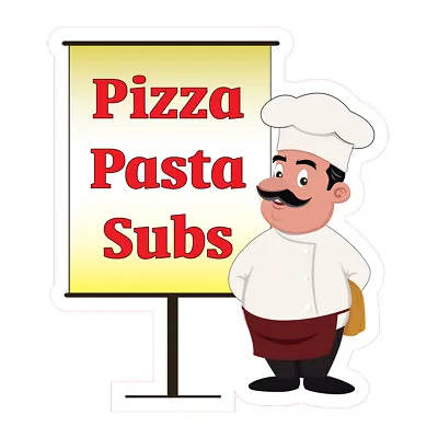 Buy Food Truck Decals Pizza Pasta & Subs Restaurant & Food Concession Sign White • 11.99$