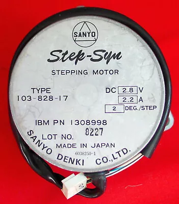 Buy Sanyo Denki STEP-SYN Stepping Motor 6038250-1 Type 103-828-17 IBM No 1308998  • 79$