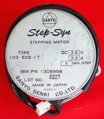 Buy Stepping Motor Sanyo Denki STEP-SYN 6038250-1 Type 103-828-17 IBM No 1308998 VT  • 56$