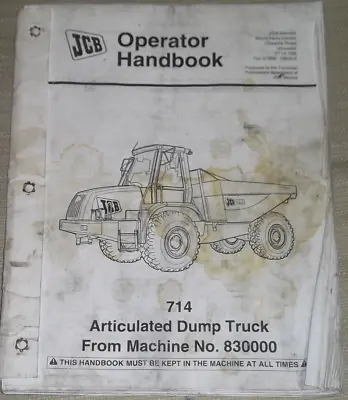Buy Jcb 714 Articulated Dump Truck Operator Operation & Maintenance Manual Book • 29.99$