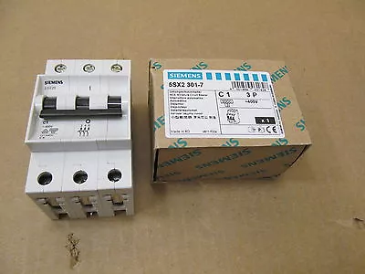 Buy 1 Nib Siemens 5sx2-301-7  Mcb Miniature Circuit Breaker C1 3p 400v (8 Available) • 31.85$