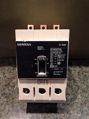 Buy New Siemens Ngb3b125 3 Pole 600 Volt 125 Amp Bolt On • 300$