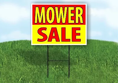 Buy MOWER SALE RED YELLOW Plastic Yard Sign ROAD SIGN With Stand • 26.99$