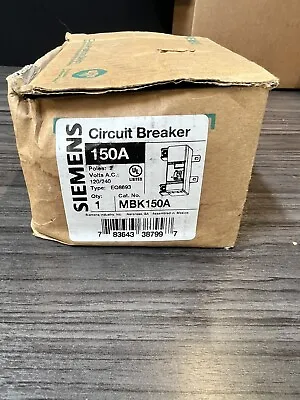 Buy Siemens MBK150A 150 Amp Main Breaker, TYPE EQ8693 • 36$