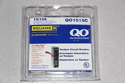 Buy Square D Schneider Electric QO1515C 15/15A QO Tandem Circuit Breaker 07195 NEW • 41.99$