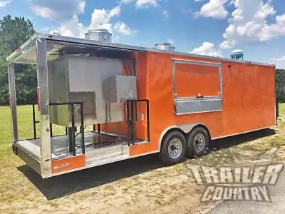 Buy New 2024 8.5x27 Enclosed Concession Mobile Food Vending Porch Trailer Bbq Smoker • 620$