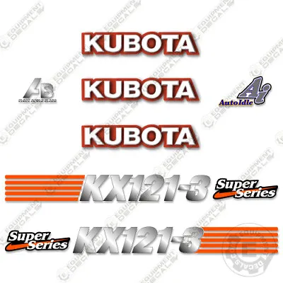 Buy Kubota KX121-3 Decal Kit Mini Excavator Replacement Decals (KX 121-3) • 99.95$