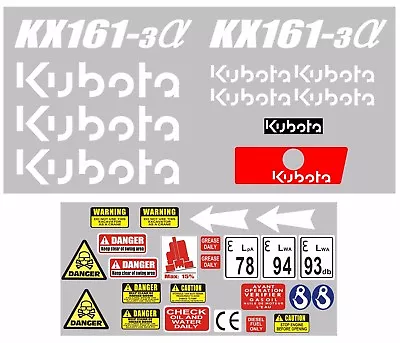 Buy Decal Sticker Set. KUBOTA KX161-3 Mini Digger Pelle Bagger Excavator • 34.14$