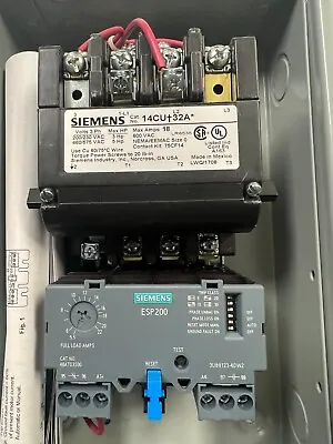 Buy *** Siemens 14cu?32a* Size 0 Starter  Esp200  48atd3s00  14cud32ba Nema 1 Box ** • 250$