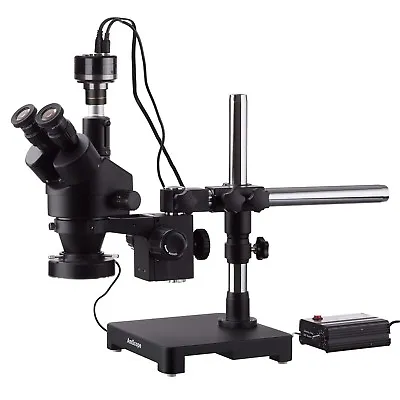 Buy AmScope 3.5X-90X Stereo Zoom Microscope + Boom + LED + HD Camera • 935.99$