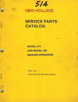 Buy NEW HOLLAND 514 And 520 MANURE SPREADERS PARTS MANUAL • 29.95$