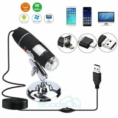 Buy 1600X USB Digital Microscope For Electronic Accessories Coin Inspection US Stock • 25.85$