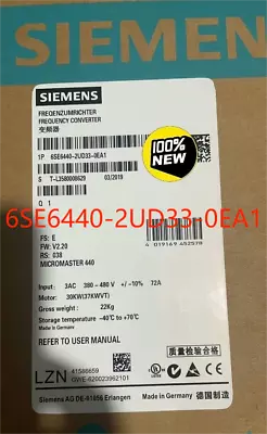 Buy 6se6 440-2ud33-0ea1 New Siemens 6se6440-2ud33-0ea1 Micromaster 440 30kw/380v • 1,500$