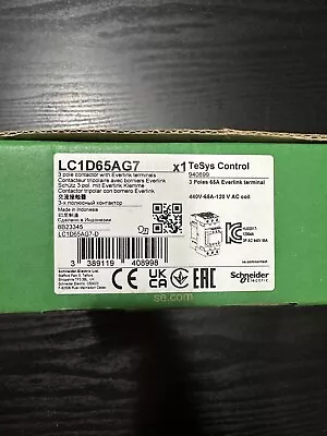 Buy Schneider Electric TeSys LC1D65AG7 65 Amp 3 Pole 120V AC Contactor • 165$