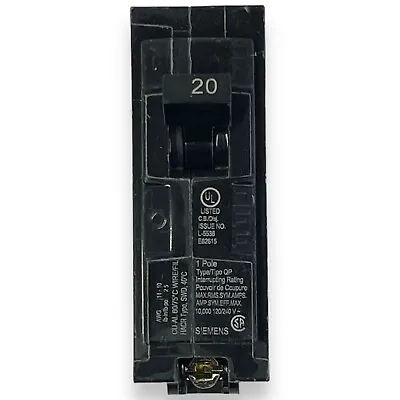 Buy Siemens Q120 20-Amp Single Pole Type QP Circuit Breaker-Electric • 9.70$