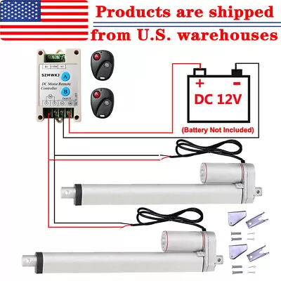 Buy 2 Linear Actuators 1500N 12V DC Electric Motor W/ Controller Switch Auto Lift IG • 130.49$