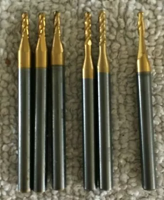 Buy 1/16 Dia 1/8 Shank BALL END MILL LOT Of (6) SOLID CARBIDE Rotary Bit Burr Router • 16$