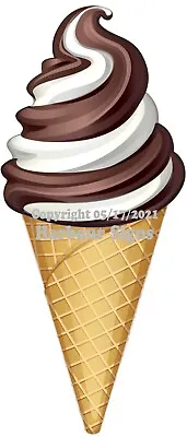 Buy ICE CREAM DECAL (CHOOSE SIZE) Twisty Swirl Cone Concession Food Truck Sticker  • 12.99$