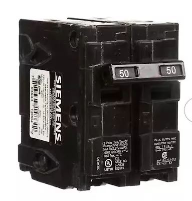 Buy Siemens 50 Amp Q250 2 Pole 120/240VAC Circuit Breaker, Type QP250 • 15.99$