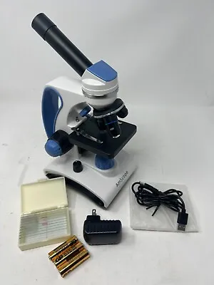 Buy AmScope 40X-1000X Dual Light Glass Portable Student Microscope W/Handle + Slides • 38.96$