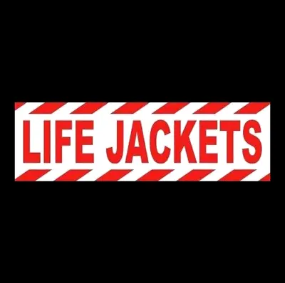 Buy  LIFE JACKETS  Water Safety STICKER Decal Sign Boat Ship Raft Lifeguard Swimming • 9.99$