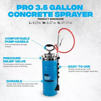 Buy OX Tools Pump Sprayer - Professional 3 1/2 Gallon Concrete Sealer Sprayer • 99$