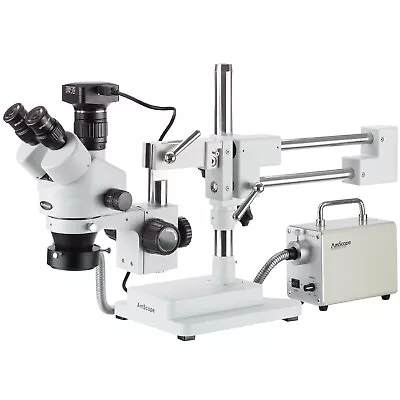 Buy Amscope 3.5X-90X Zoom Stereo Trinocular Microscope + LED Light +20MP USB3 Camera • 2,050.99$