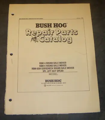 Buy Bush Hog 3PT Lift Hay Spear Parts Catalog Manual • 88.75$