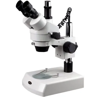 Buy AmScope 3.5X-90X Trinocular Stereo Zoom Microscope + Dual Halogen Lights • 544.99$