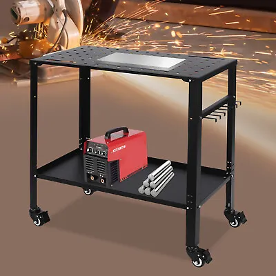 Buy 1200 Lbs Portable Welding Table W/ Holes On Top Welding Cart W/ Wheels 36''×18'' • 189.99$