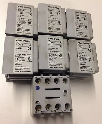 Buy  Lot Of 7 Allen Bradley 100-f Auxiliary Contact Block Ser A Used V6 • 43.93$
