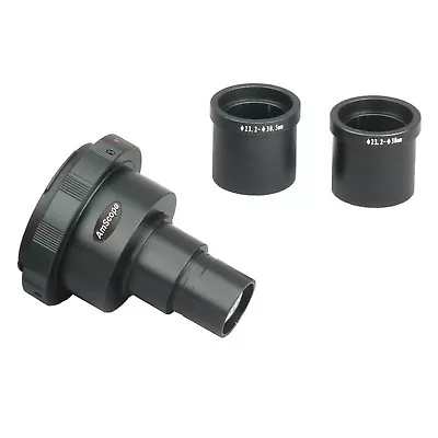 Buy AmScope Canon SLR/DSLR Camera Microscope Adapter 2X Magnification W 2 Adapters • 129.99$