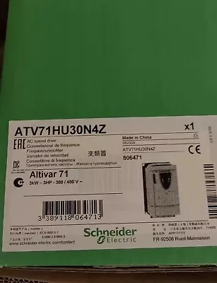 Buy Brand New Schneider ATV71HU30N4Z 1hp 3kw 380-480v Altivar 71 With Box • 637$