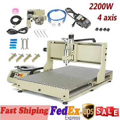 Buy USB CNC 6090 4 Axis 2.2KW CNC Router Small Wood Metal Engraving Milling Machine • 2,045.07$