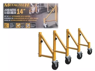 Buy MetalTech I-CISO4 14'' In Baker Style 6' Ft  Scaffold Outriggers W/ Casters 4PK • 85$