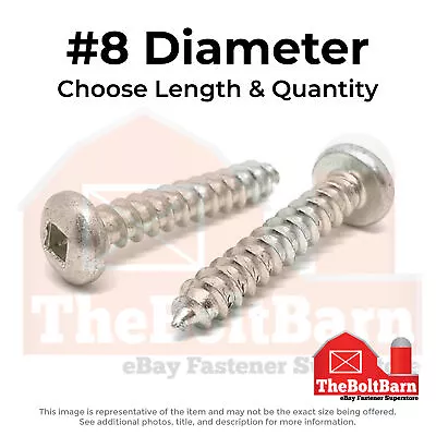 Buy #8 Stainless Square Pan Head Self Tapping Screws (Choose Length & Qty) • 7.50$