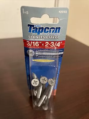 Buy Tapcon 3/16  X 2-3/4  Stainless Steel Phillips Flat Head Concrete Anchor Screws • 15.99$