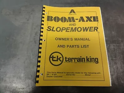 Buy Alamo Terrain King Boom-Axe & Slopemower Owner's Manual And Parts List • 35$