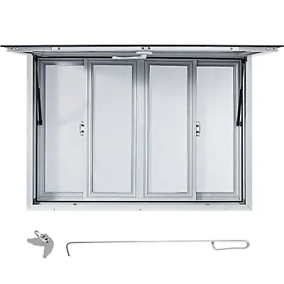 Buy VEVOR 53x33in Concession Stand Trailer Serving Window W/ 4 Screen Windows • 449.99$