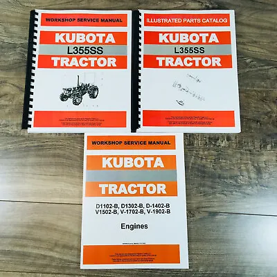 Buy Kubota L355ss Shuttle Shift Tractor Service Manual Set Parts Catalog Repair 4wd • 56.97$