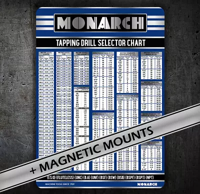 Buy Monarch Lathe Drill Size Chart #090 Card, Various Threads, Taps • 8.99$