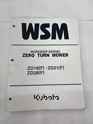 Buy Workshop Manual For Kubota Zero-Turn Mower Model ZD18(F) ZD21(F) ZD28(F) • 50$