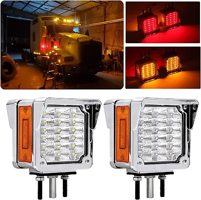 Buy Sturdy 2-Piece Double Face Trailer Led Pedestal Turn Signal Lights Clear Lens • 58.99$