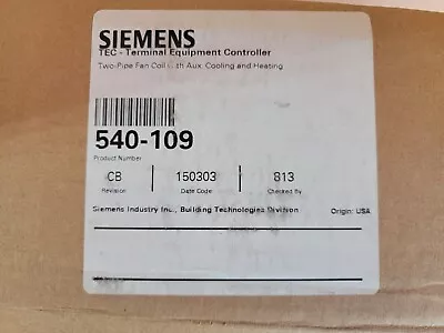 Buy Siemens Apogee Terminal Equip Controller. TEC. 540-109. • 150$
