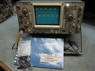 Buy TEKTRONIX 465 100Mhz OSCILLOSCOPE With P6105 Probe With Accessories S/N B0322964 • 299$