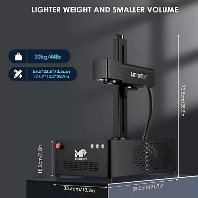 Buy MONPORT 30W Fiber Laser Engraver Marking Machine Electric Lift LightBurn Comp • 2,059$