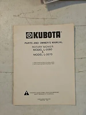 Buy Vintage 1981 Kubota L3560 L3570 Rotary Mower Parts Owners Manual Book OEM • 18.95$