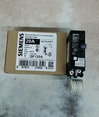 Buy 1)  Siemens 20 Amp 1 Pole 120V Circuit Breaker QF120 GFCI • 35.99$